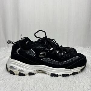 SKECHERS / D’lites black white chunky comfort sneakers / 8.5